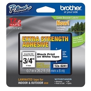 CINTA NEGRO SOBRE BLANCO 18MM X 8M ADHESIVO IND EXTRA FUERTE Consumibles Brother