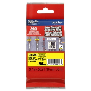 CINTA NEGRO SOBRE AMARILLO 18MM X 8M ADHESIVO IND EXTRA FUERTE Consumibles Brother