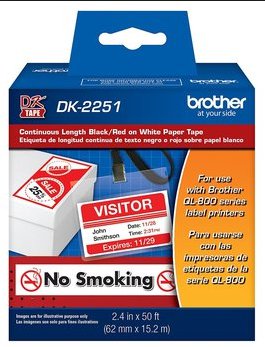 CINTA BLANCA SOBRE NEGRO 62MM X 15.2M Oficina Brother