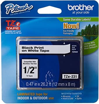 CINTA NEGRA SOBRE BLANCO 3.5MM SUPER NARROW TAPE Oficina Brother