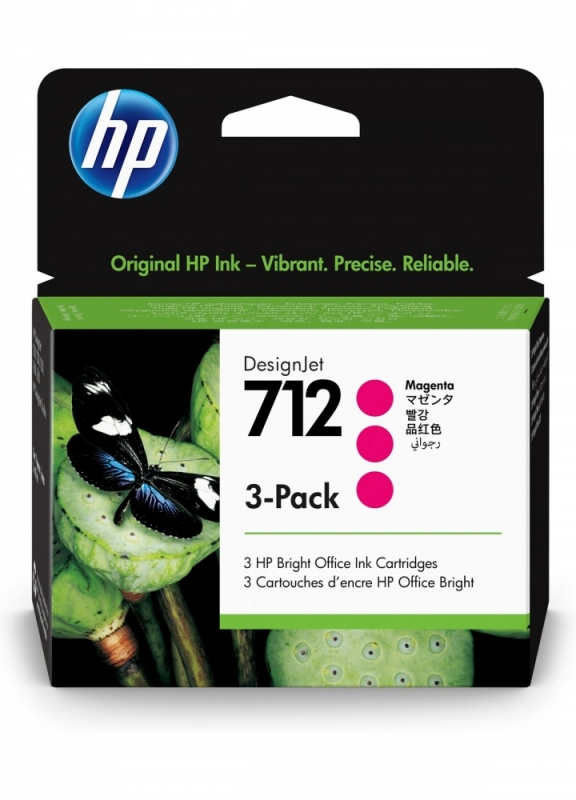 HP 712 MAGENTA 29ML 3-PACK TINTA AMPLIO FORMATO 3ED78A Consumibles HP INC