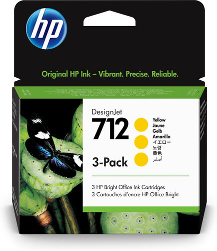 HP 712 AMARILLO 29ML 3-PACK TINTA AMPLIO FORMATO 3ED79A Consumibles HP INC