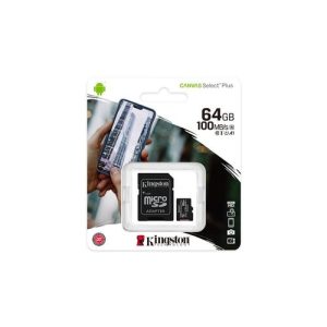 Memoria Flash Kingston Canvas Select Plus, 64GB MicroSDXC UHS-I Clase 10, con Adaptador Memorias Flash Kingston