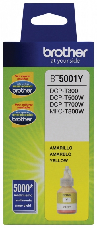 Tanque de Tinta Brother BT5001Y Amarillo, 5000 Páginas Consumibles Brother