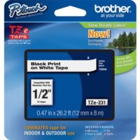 Cinta Brother TZE231 Negro en Blanco, 12mm x 8m Consumibles Brother