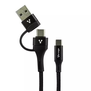 CABLE VORAGO CAB-126 TIPO C ADA PTADOR USB A PD 60W CARGA RAP NEGRO Audio / Video Vorago