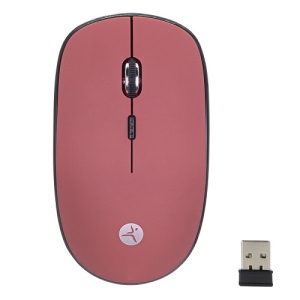 MOUSE BASIC INALAMBRICO RUBBER ROJO ERGONOMICO VERSATIL 2.4 GHZ 1 Apuntadores TechZone