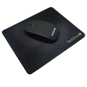 MOUSE INALAMBRICO COLOR NEGRO RUBBER. INCLUYE MOUSE PAD Apuntadores TechZone