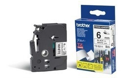 CINTA NEGRO SOBRE BLANCO 6MM X 8M ADHESIVO INDUSTRIAL Consumibles Brother