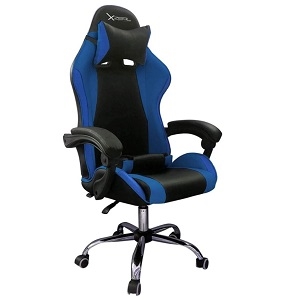 Silla Gamer XZeal XZ05 - Soporta 110Kg - Negro con Azul /165GRADOS/SOPORTE LUMBAR/SUPERIOR